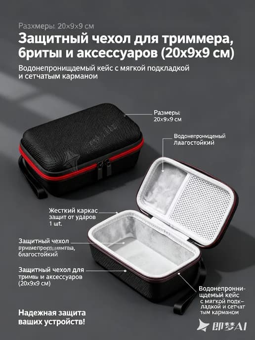 Сумка-кейс для триммера и электробритвы 20×9×9 см