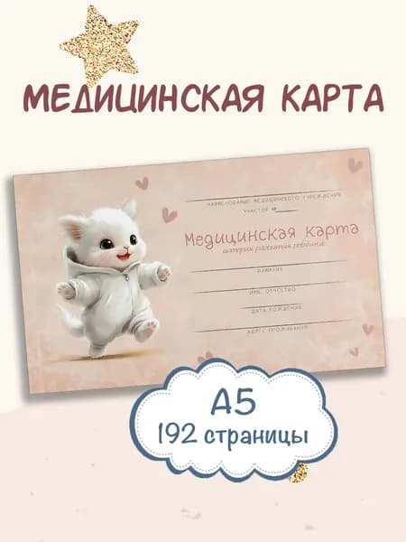 Медицинская карта А5 96 л. "История развития ребенка", форма 112/у, твердый переплет