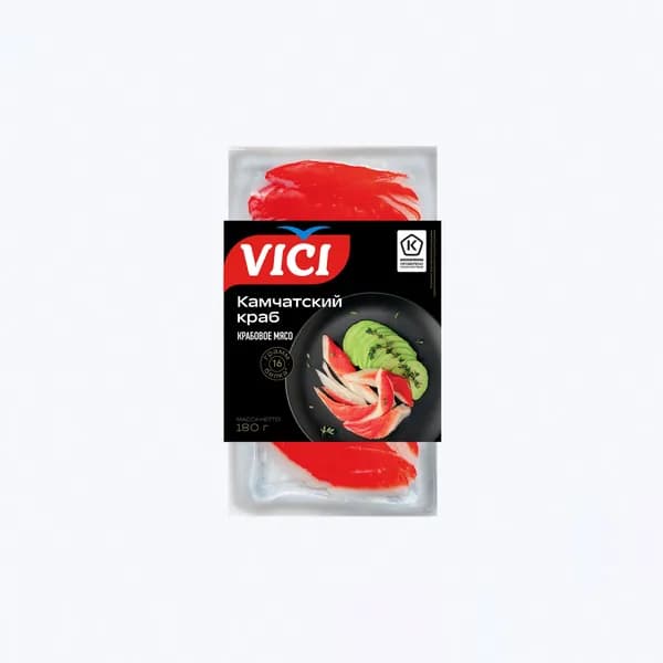 Крабовое мясо Имитация 180 г, Камчатский краб VICI