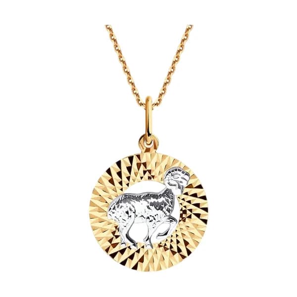 Золотая подвеска Знак зодиака Овен DIAMANT-ONLINE 585 пробы