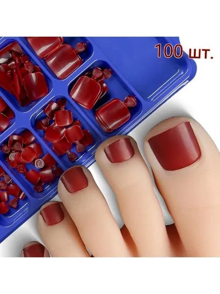 100 кусочков однотонных кусочков для ногтей на ногах