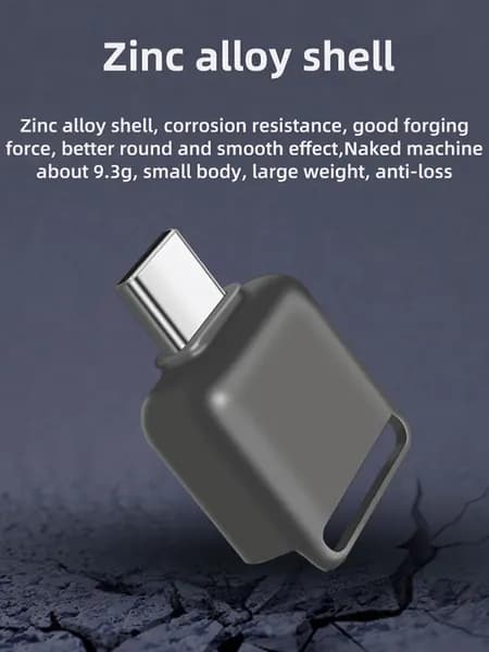 USB-C-ридера для microSD из цинкового сплава с ремешком