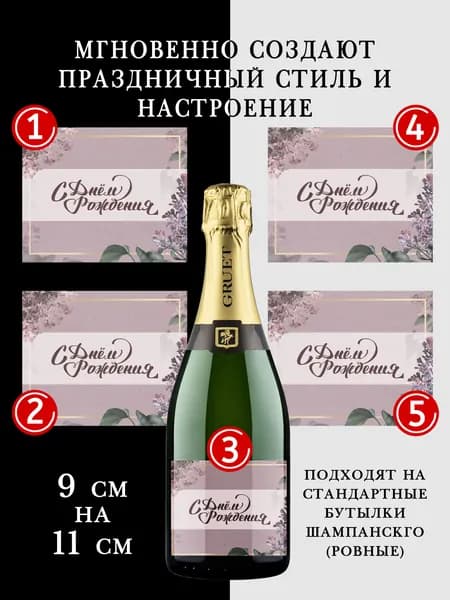 Наклейки на бутылки шампанского