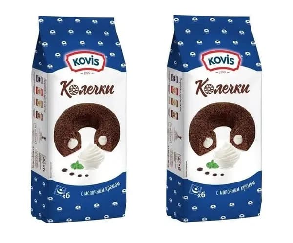 Kovis Колечки сдобные с молочным кремом 240 гр, 2 уп
