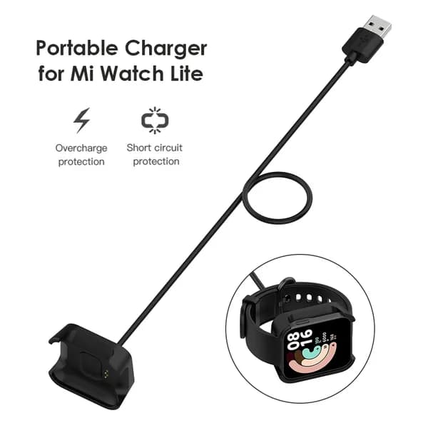 Зарядное устройство для Xiaomi Mi Watch Lite и Redmi Watch, чёрное, кабель 100 см