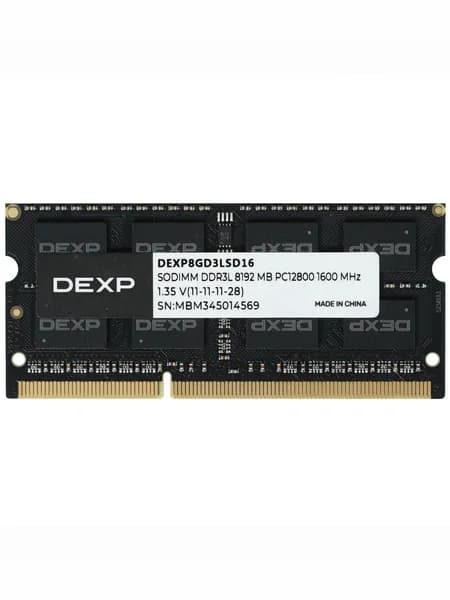 DEXP Оперативная память DEXP8GD3LSD16 DDR3L, 1600 МГц, 1 x 8 ГБ (DEXP8GD3LSD16)