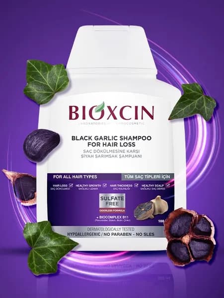 BIOXCIN Шампунь c Черным Чесноком против выпадения волос, Black Garlic Anti-Hair Loss, 100мл