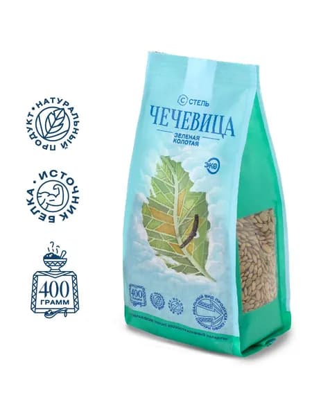 Чечевица зеленая колотая Агрохолдинг "СТЕПЬ" 400г