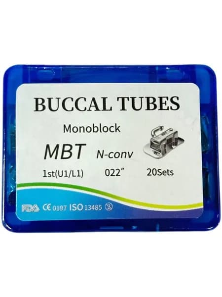 Ортодонтические щечные трубки Monoblock MBT 022 1st(U1/L1) ( 20 шт )