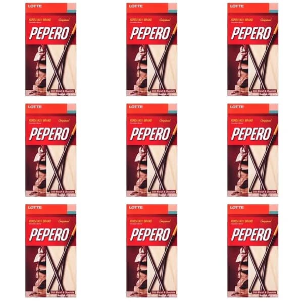 Lotte Соломка Классическая Pepero, в шоколадной глазури, 47 г, 9 уп./