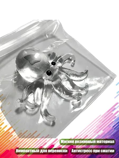 Прозрачная игрушка-антистресс с мордочкой, - 2