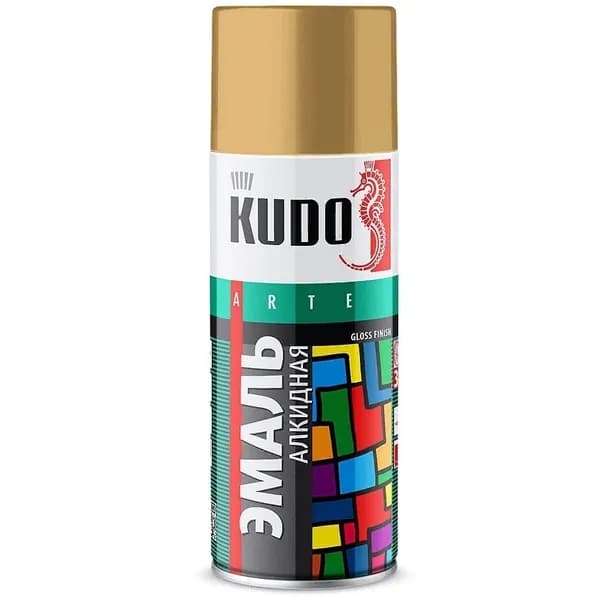 Краска универсальная KUDO, охра, аэрозоль, 520мл