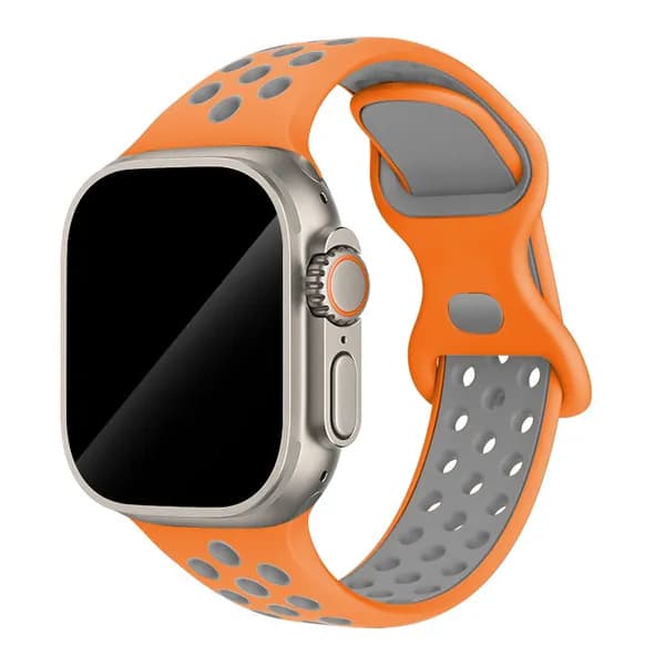 Спортивный силиконовый ремешок для Apple Watch Series 1-11 , SE , Ultra , Ultra 2 и 3 42mm 44mm 45mm 46mm 49mm, двухцветный дышащий браслет для смарт-часов