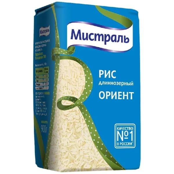 Рис МИСТРАЛЬ Ориент белый длиннозерный 900г