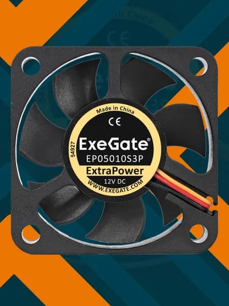 Вентилятор для корпуса ExeGate ExtraPower EP05010S3P, 50x50x10 мм, подшипник скольжения, 3pin, 6500об/мин., 36dBA (EX283367RUS)