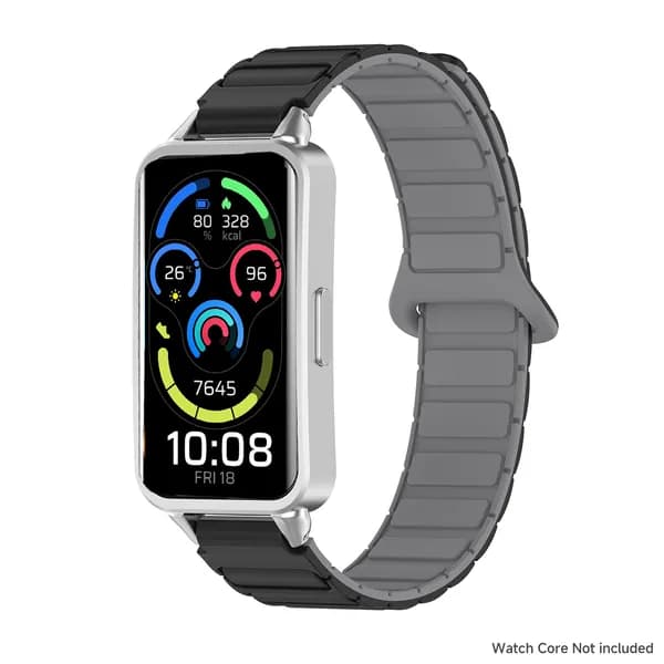 Двухцветный силиконовый ремешок для Huawei Band 11/11NFC, магнитный ремешок для Huawei Band 11Pro/11Pro NFC, доспехи узор
