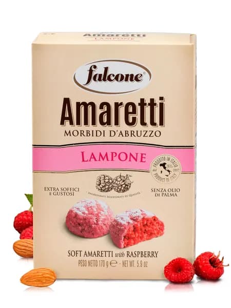 Печенье сахарное Амаретти мягкие итальянские "falcone" со вкусом малины (0,170 кг) упак. 12 шт.