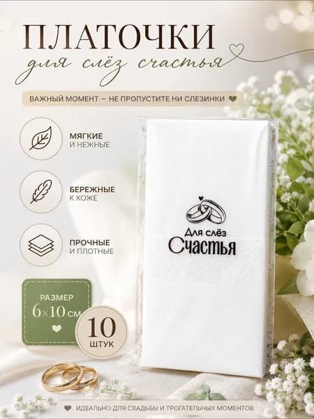 Платочки "Для слёз счастья " Кольца