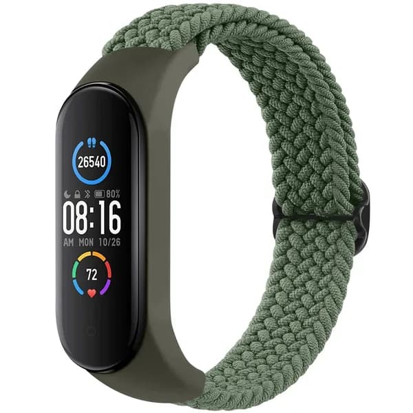 Плетёный ремешок для Xiaomi Mi Band 7 6 5 4 3, эластичный регулируемый браслет для Amazfit Band 5