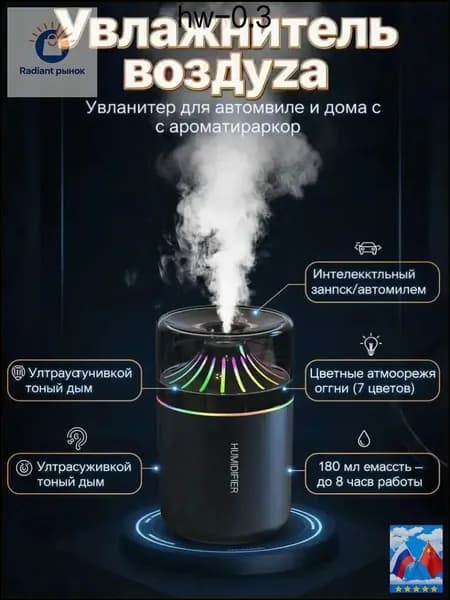 Увлажнитель воздуха 002LIANJIE50, черный матовый