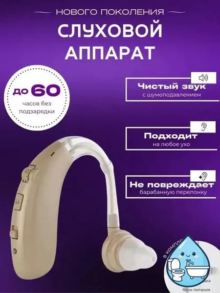Слуховой аппарат для пожилых с зарядным устройством цифровой