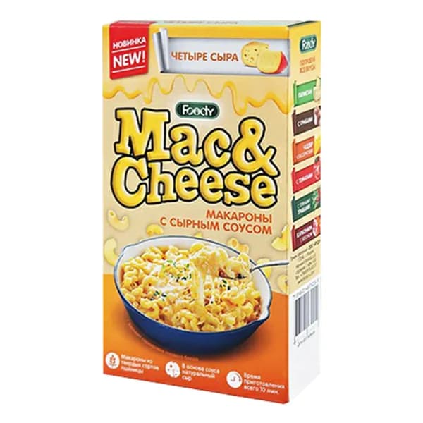Макаронные изделия Foody Mac&Cheese с соусом 4 сыра 143 г