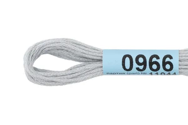 Мулине GAMMA нитки для вышивания 2 шт. по 8 м., 0966 бледно-серый