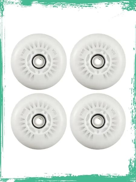 4 шт. Роликовые колеса с LED подсветкой, износостойкие колеса для скейтинга, Белый оптический сердечник - 72mm