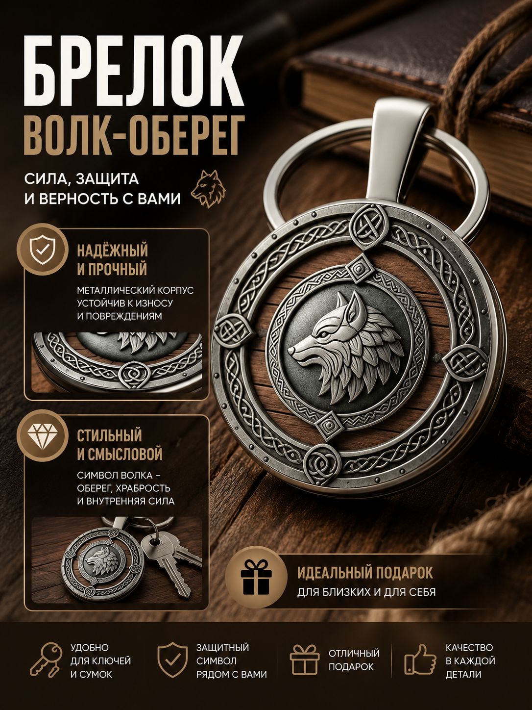 Креативный брелок в стиле ретро
