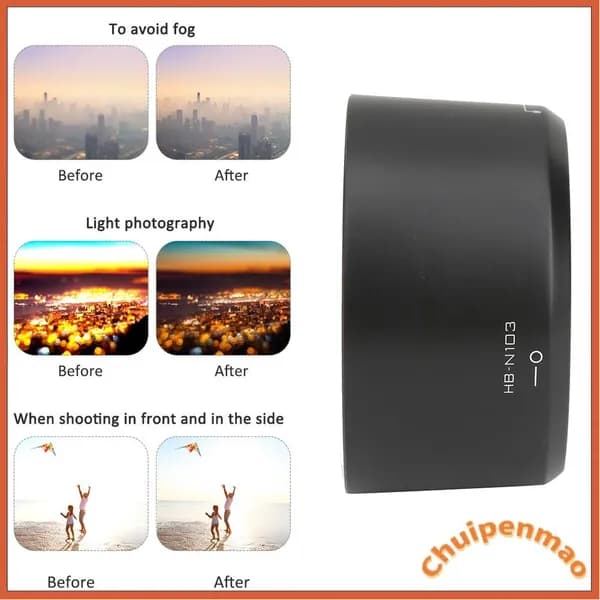 HB-N103, ABS Черный бленда для объектива Nikon 1 VR 30-110mm, для фотосъемки на улице