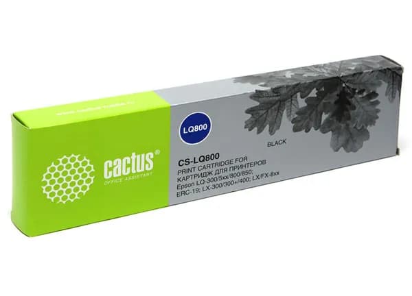Картридж Cactus CS-LQ800 черный, для EPSON LQ-300/5xx/800/850/ERC-19/LX-300/300+/400/MX 80
