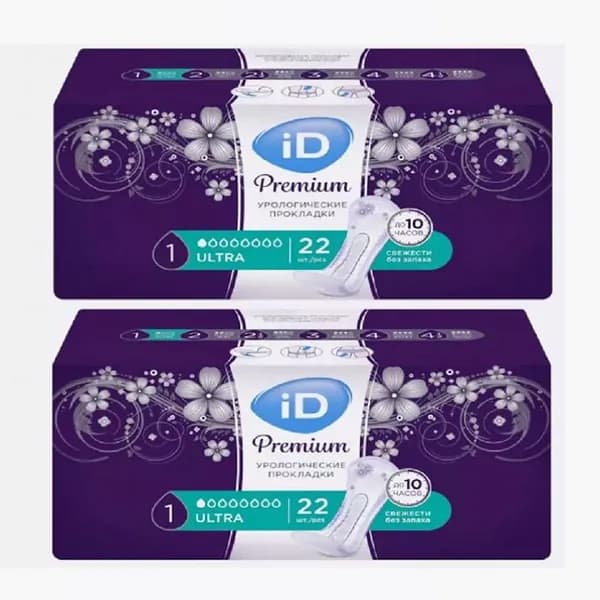 Урологические прокладки iD Premium Ultra 44 шт (2 упак по 22шт)