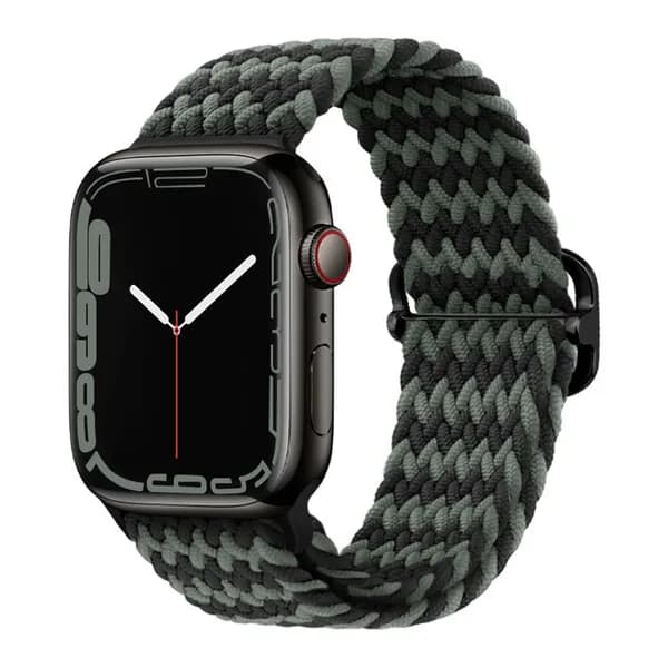 Нейлоновый ремешок для Apple Watch 38-40-41 mm series 1-10, SE, SE 2 (Черный, Темно-зеленый)