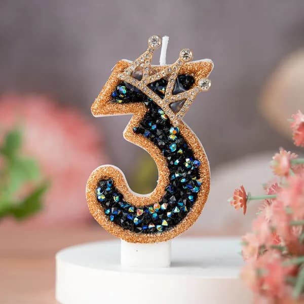 Свечи для торта цифра 3, 8 см, 1 шт