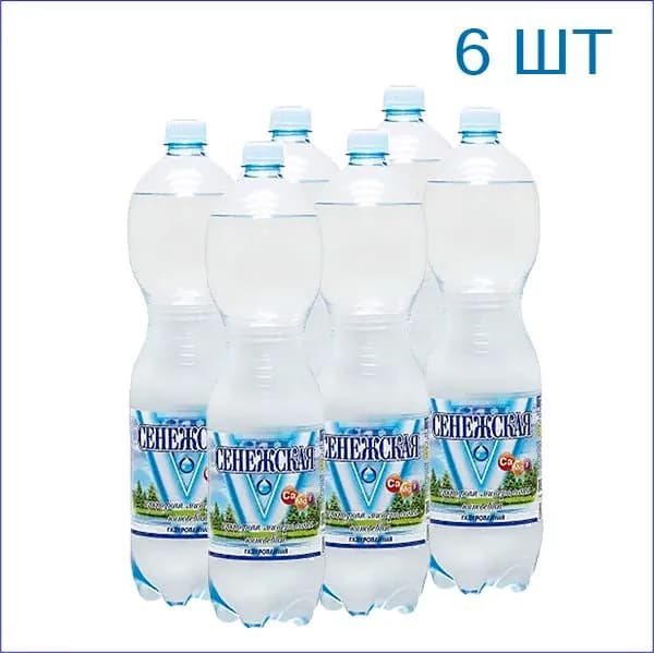 Вода минеральная Сенежская 1,5 л газ. пэт 6шт/уп.