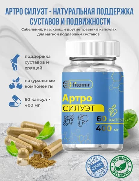 Хондропротекторы для суставов и связок, суставной комплекс для позвоночника при артрозе и артрите, от болей в спине и коленях и остеохондрозе, капсулы 60