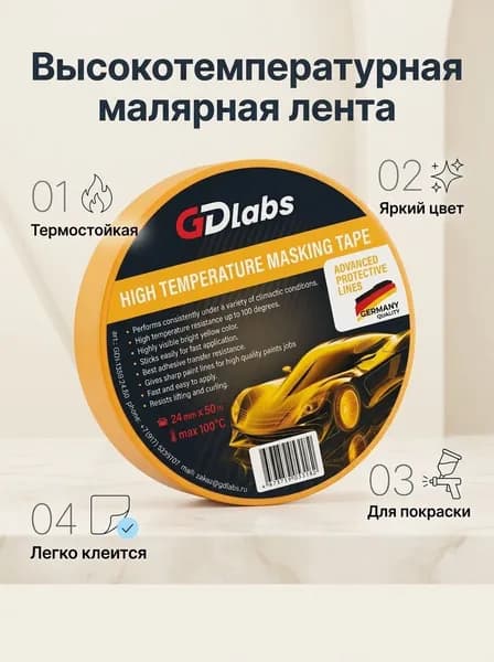 Малярная лента 24 мм 50 м, 1 шт