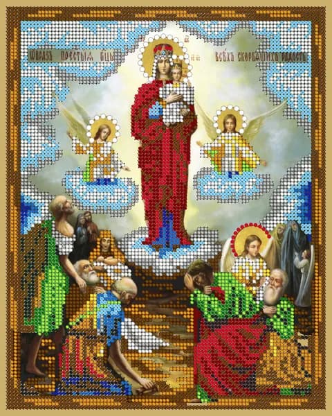 Схема для вышивания бисером Светлица (без бисера), икона "Прсв. Бца Всех скорбящих радость" 19*24см