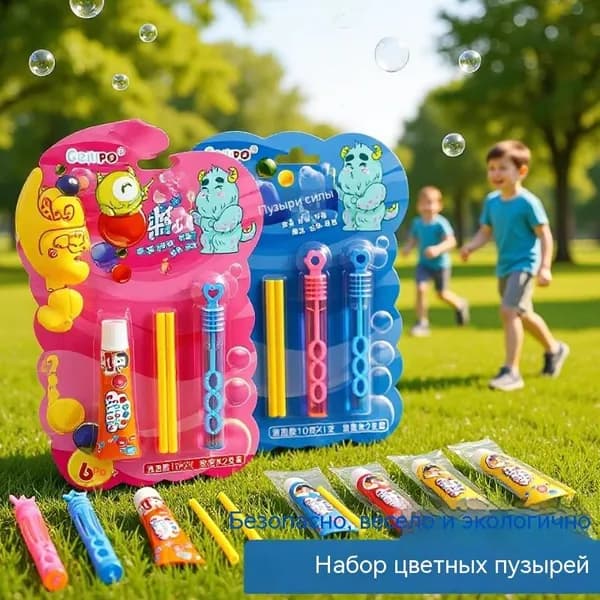 Набор для мыльных пузырей Креативный, с цветным гелем, устойчивый к касаниям, с мультяшной форсункой, для детской площадки, для праздника, для дома, для уюта, прочный и яркий.