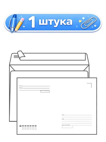 Конверт 229х324 к/к, отр. пол, без окна 90г стрип С4.250.2 078655 124399