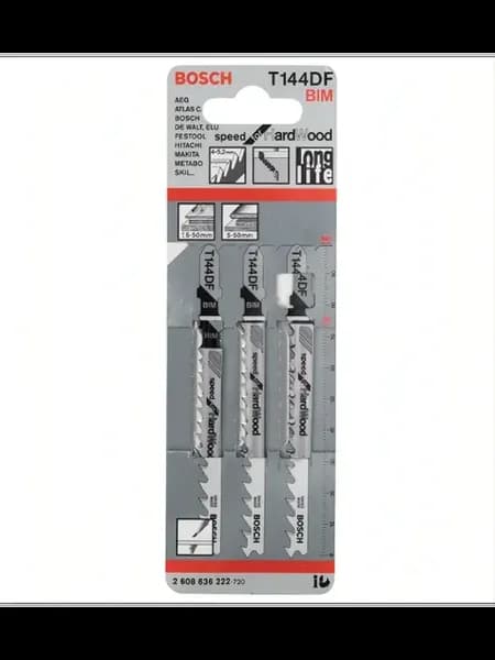 Пилки для лобзика Bosch по дереву T144DF(3 шт) BIM