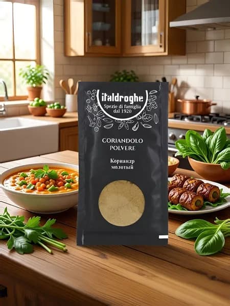 Кориандр молотый натуральный Italdroghe, 30 гр, Италия