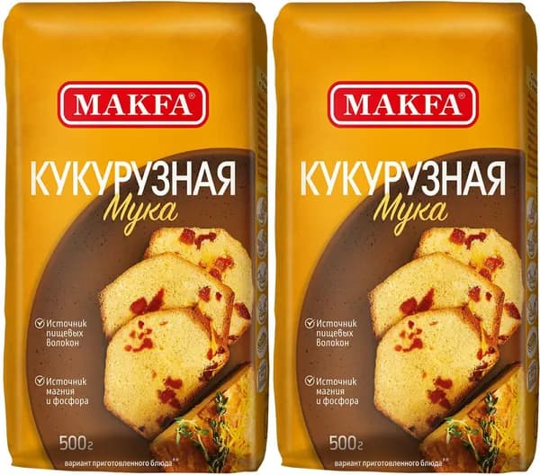 Мука Макфа кукурузная, комплект: 2 упаковки по 500 г