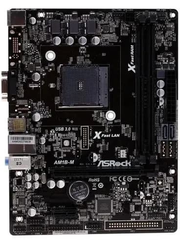 Материнская плата ASRock AM1B-M (AM1B-M) - AM1, AMD AM1, 2xDDR3-1600 МГц, 1xPCI-Ex16, аудио 5.1, Micro-ATX