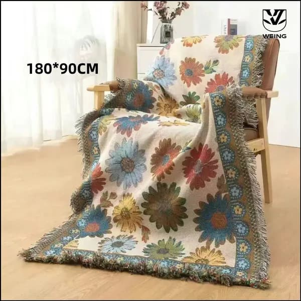 Плед двусторонний , Хлопок, 180 см х 90 см