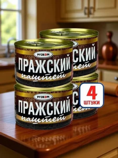 Паштет Пражский ГОСТ РУЗКОМ 230 гр 4 шт.