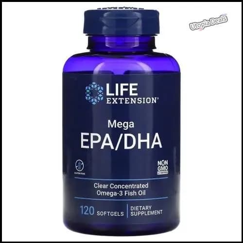 Life Extension, Omega Foundations, Омега-3 Мега EPA/DHA, 120 капсул