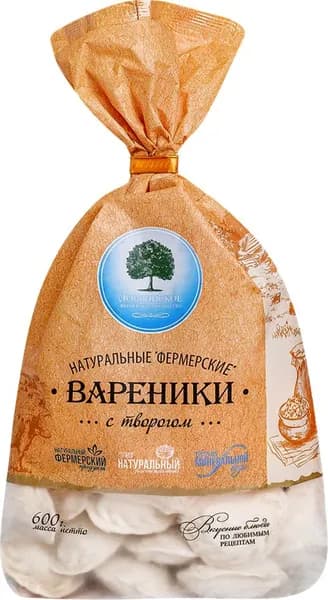 Вареники ДОБРИНСКОЕ Натуральные Фермерские, с творогом, 600г