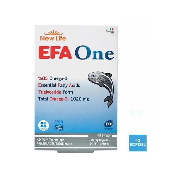 New Life EFA S-1200 Омега-3 Рыбий жир 45 капсул