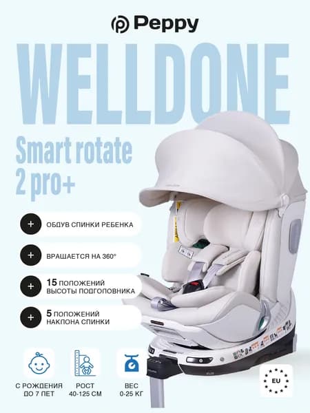 Welldon smart rotate 2 pro+ 0-25 i-Size 40-125см Белый